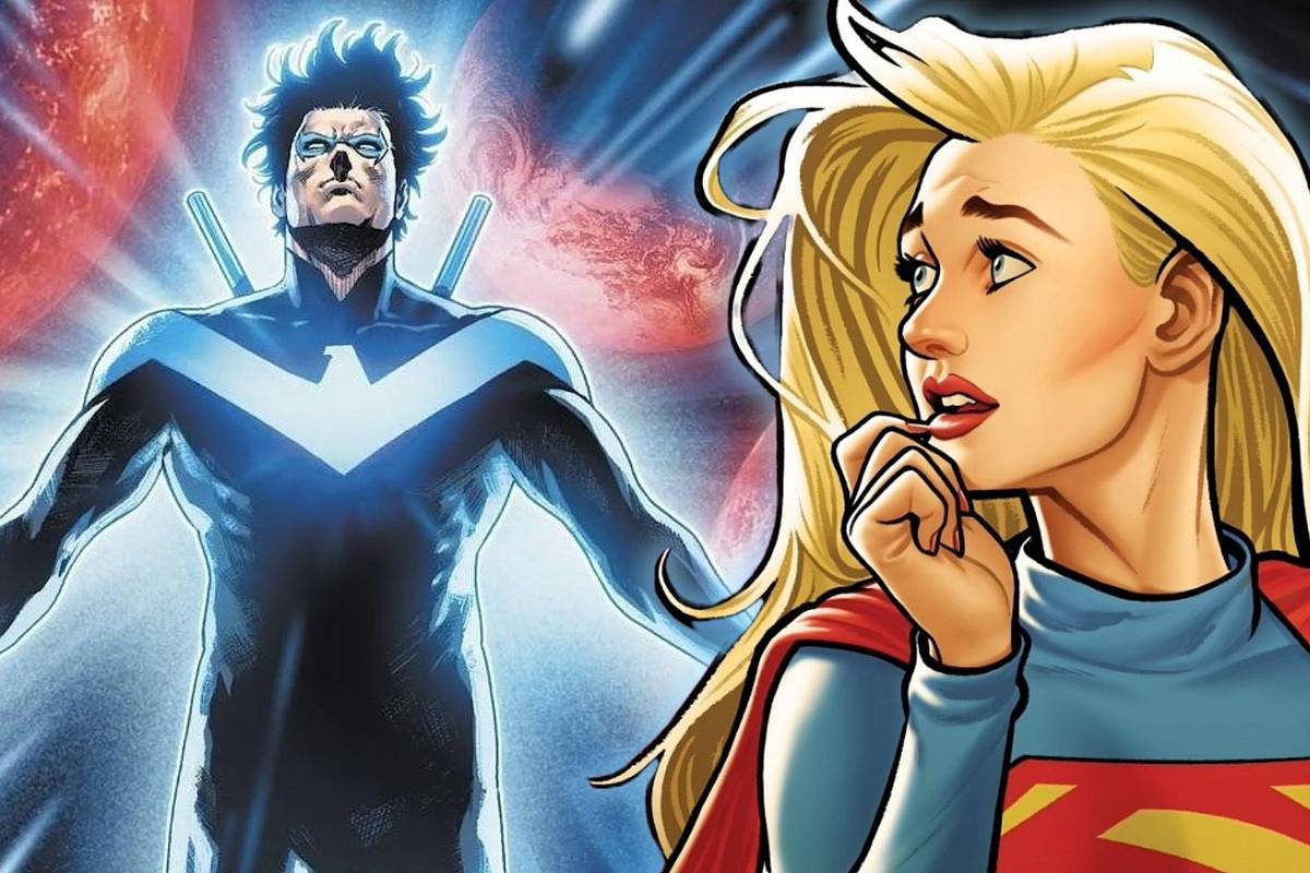 Kara and toddler Kal-El in new black and blue tactical suits