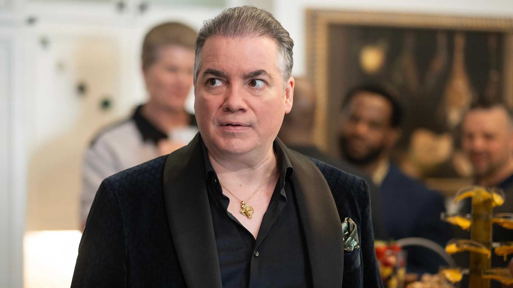 Kevin Corrigan as Chickie Lozano, looking to the side, in Deli Boys