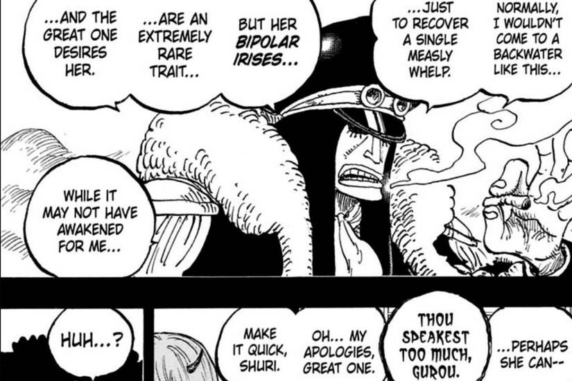 Manmayer Gurou parle des yeux de Gunko dans One Piece