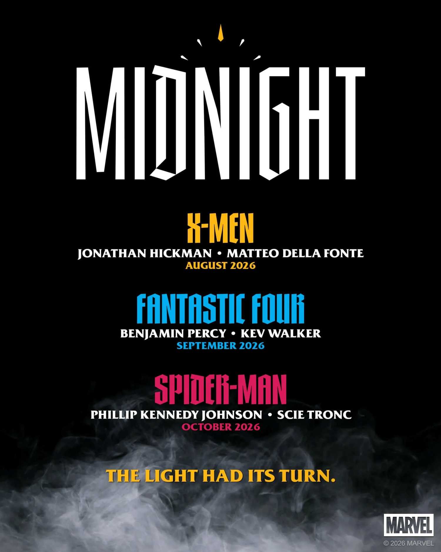 marvel's promo for the upcoming midnight comics
