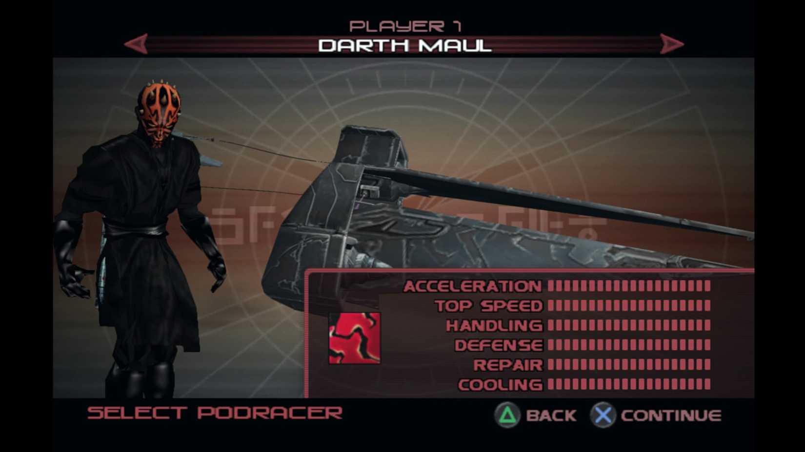 Maul Podracer Racer Revenge Star Wars Game