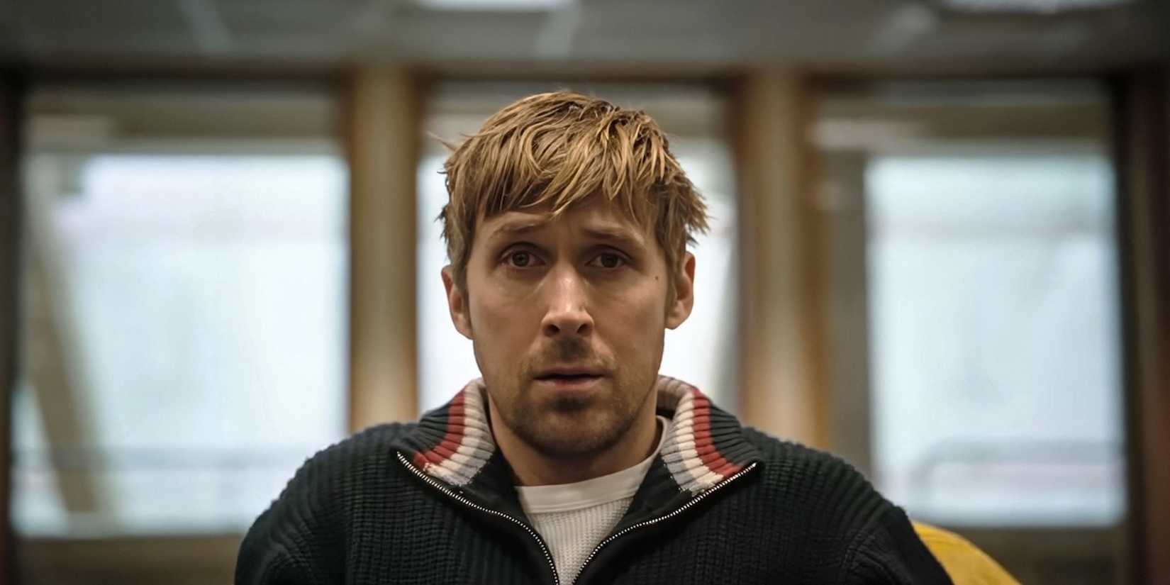 Ryan Gosling as Ryland Grace looking into the camera in Project Hail Mary.