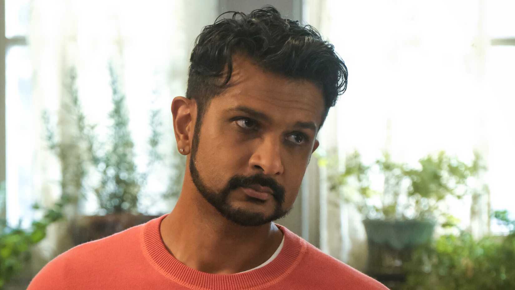 Utkarsh Ambudkar looking confused as Jay in Ghosts season 5