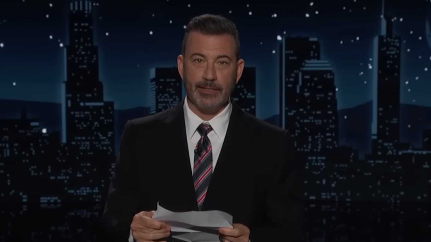 Jimmy Kimmel delivering his first monologue after returning to ABC