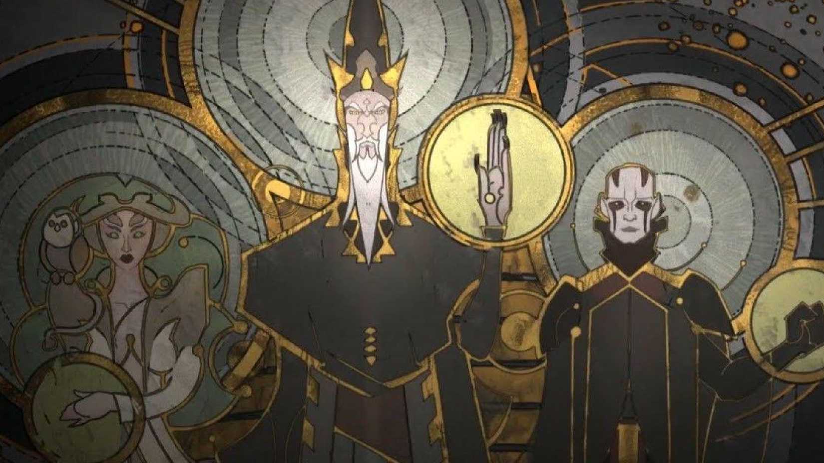 mural of star wars' mortis gods from clone wars