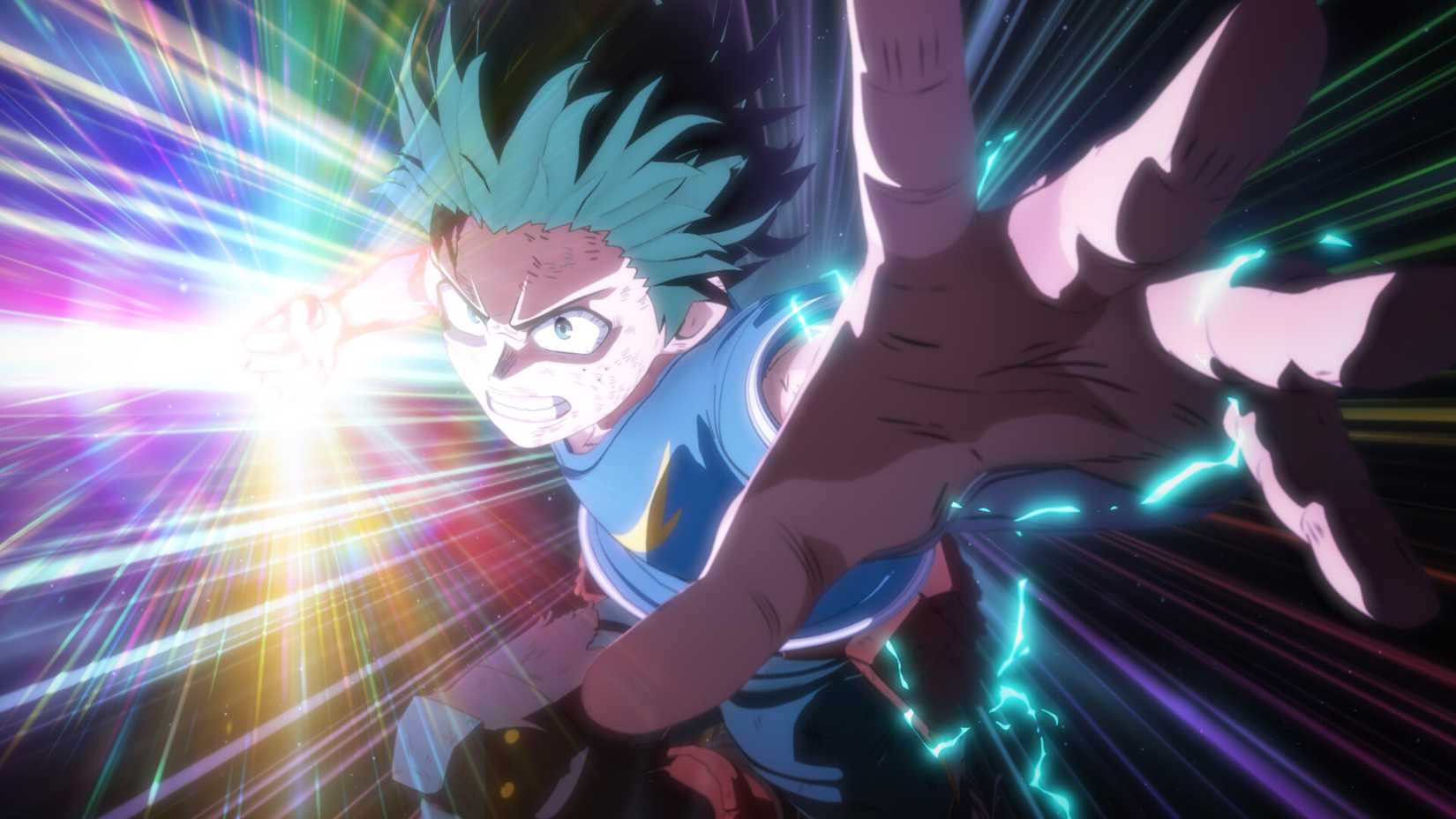 Deku getting ready to unleash an attack in My Hero Academia All's Justice.