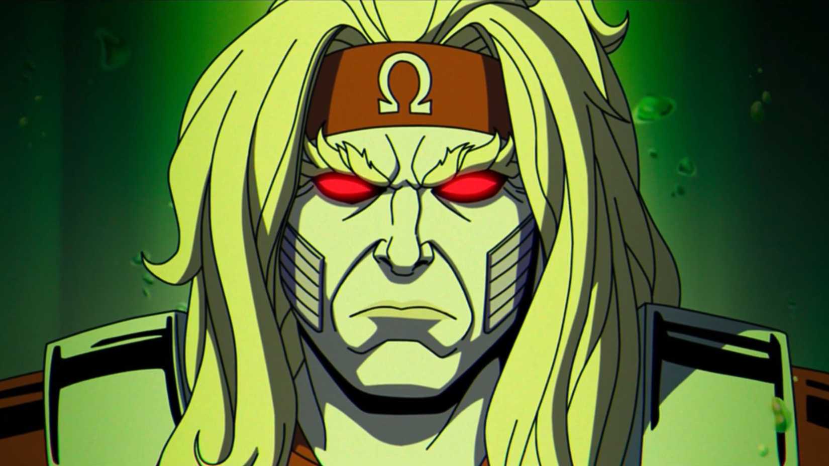 X-Men '97's Omega Red awakening within a cylindrical tank