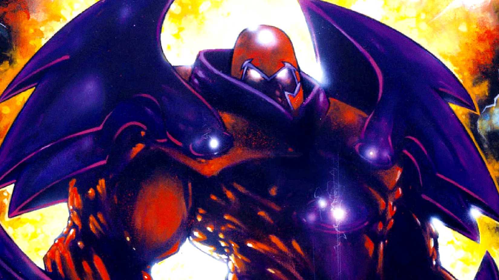 Onslaught wears his bulky armor in Marvel Comics