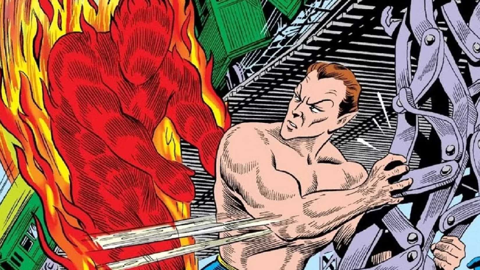 original human torch vs namor in classic marvel comics