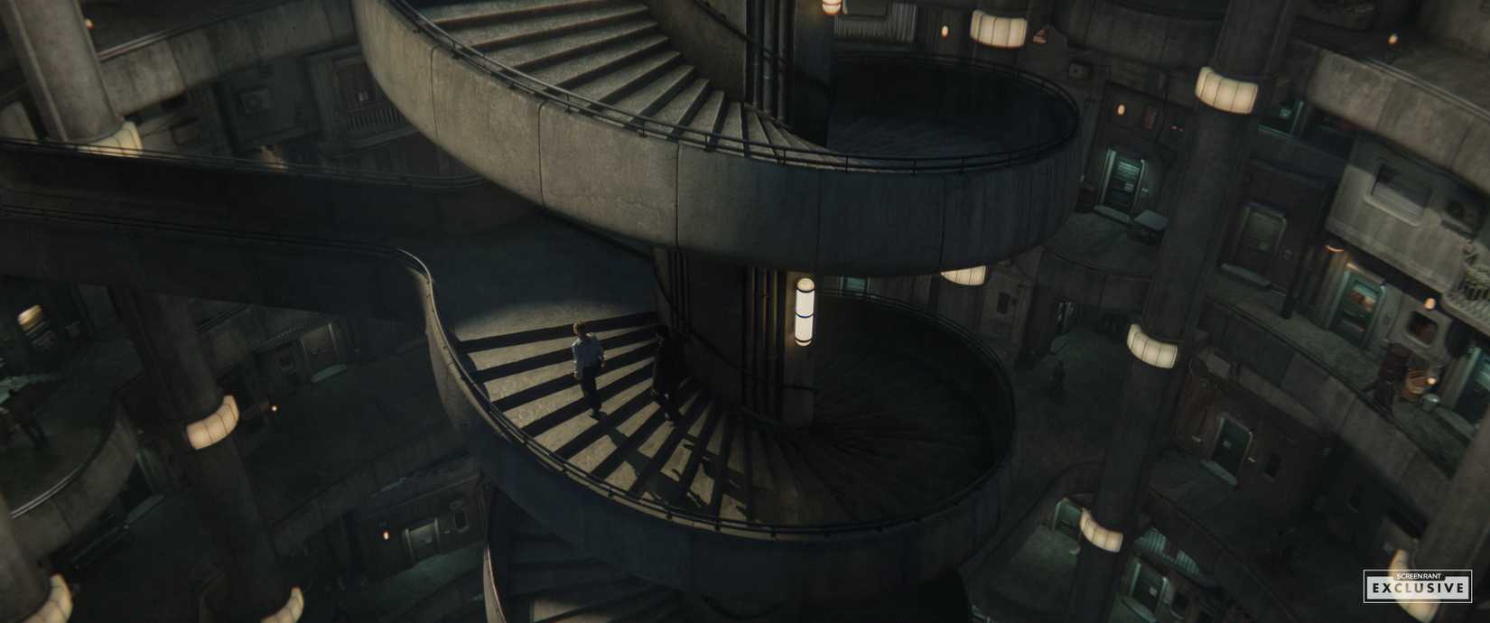 People walking stairs - Silo season 3 exclusive still