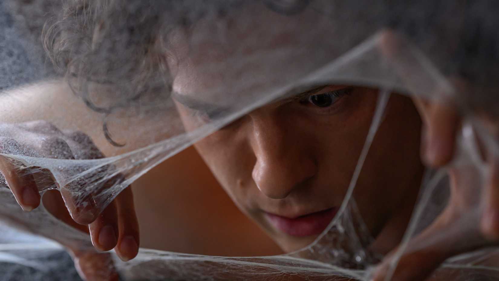 Peter Parker looking through his spiderwebs in Spider-Man Brand New Day