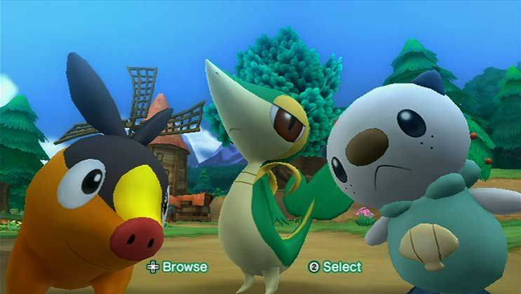 תקריב של שלושה פוקימון מתחילים של PokéPark