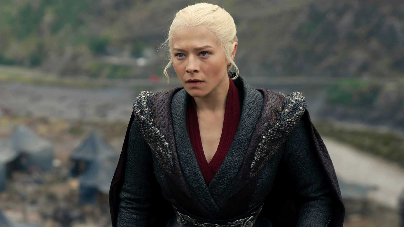 Rhaenyra Targaryen walking up the beach of Dragonstone in House of the Dragon season 2