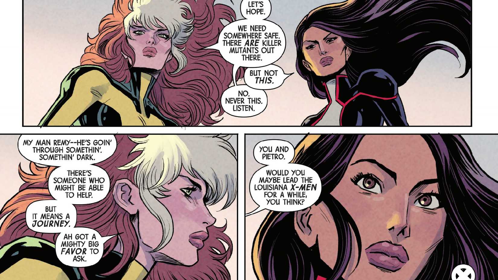 rogue asks monet and quicksilver to lead the uncanny x-men
