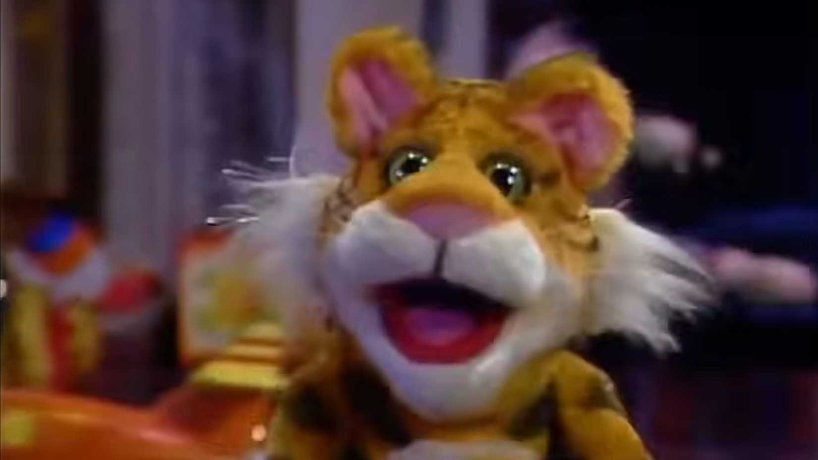 Rugby the Tiger with his mouth open in The Christmas Toy
