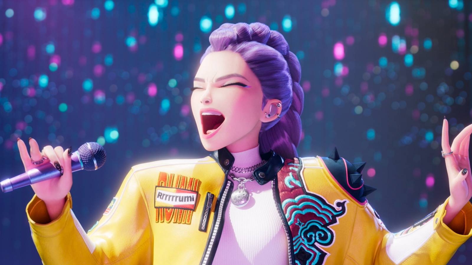 Rumi singing in KPop Demon Hunters.