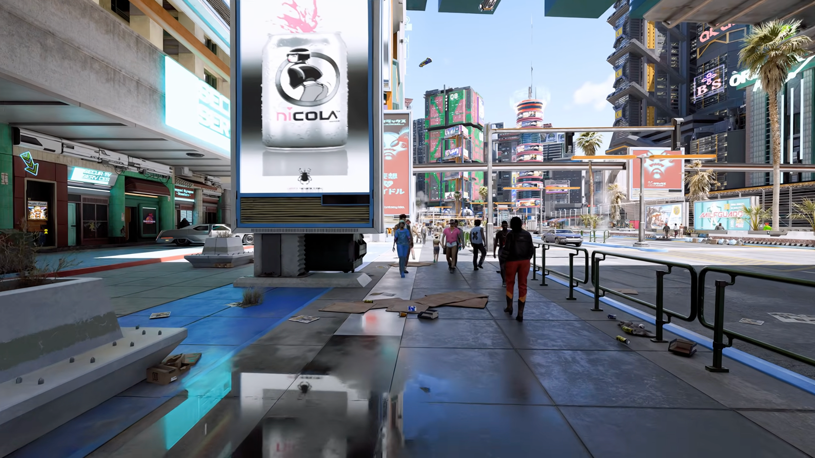 Image shows an enhanced Cyberpunk 2077