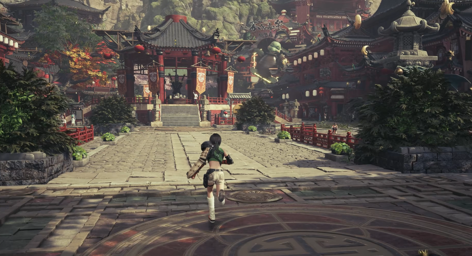 Final Fantasy 7 Revelation Yuffie running into Wutai