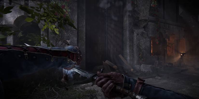 Player applying a potion to their blade in Alkahest