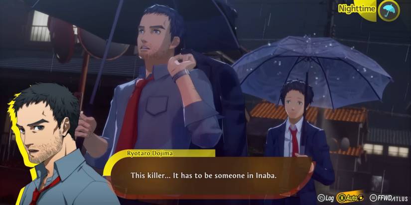 Dojima talking to Adachi in Persona 4 Revival