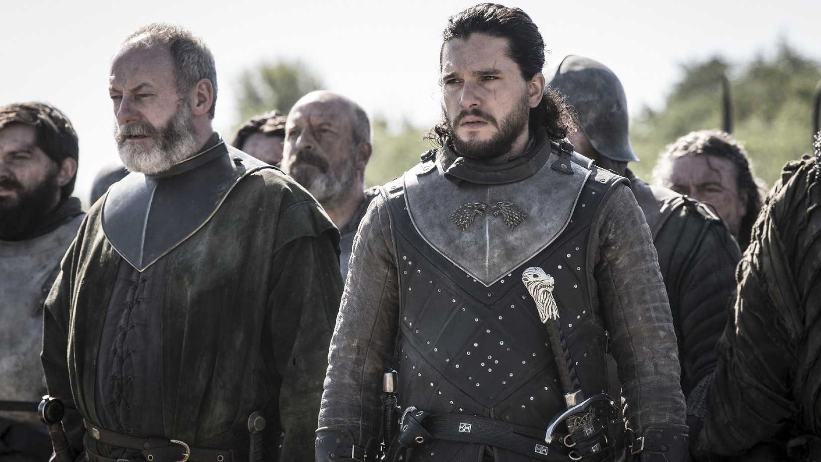 Ser Davos and Jon Snow in season 8 of Game of Thrones