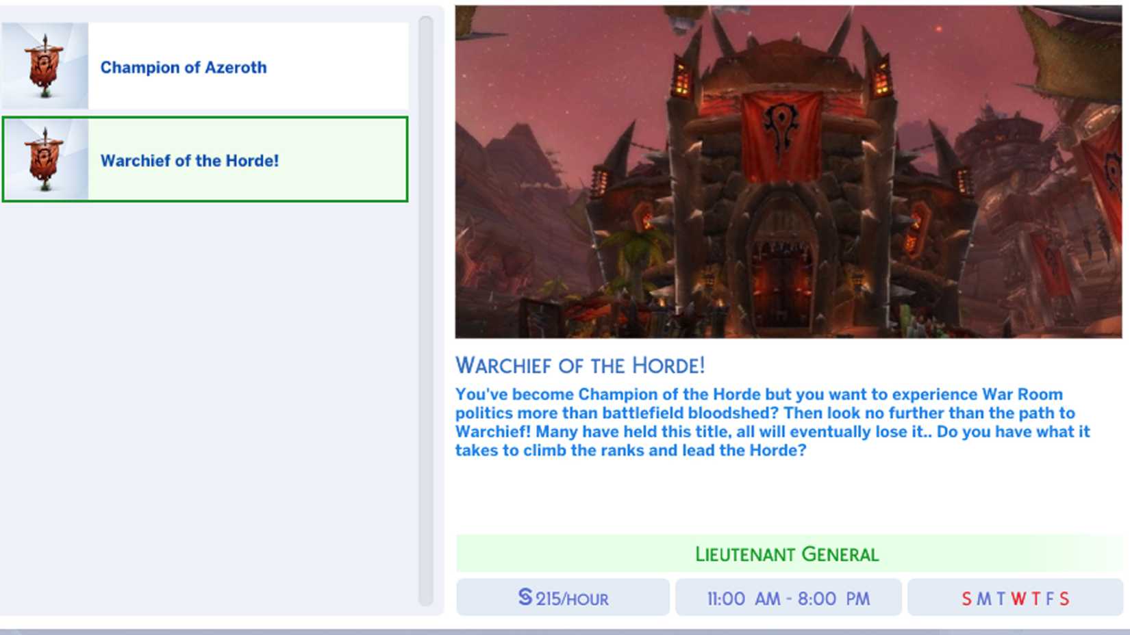 Sims 4 Warchief mod