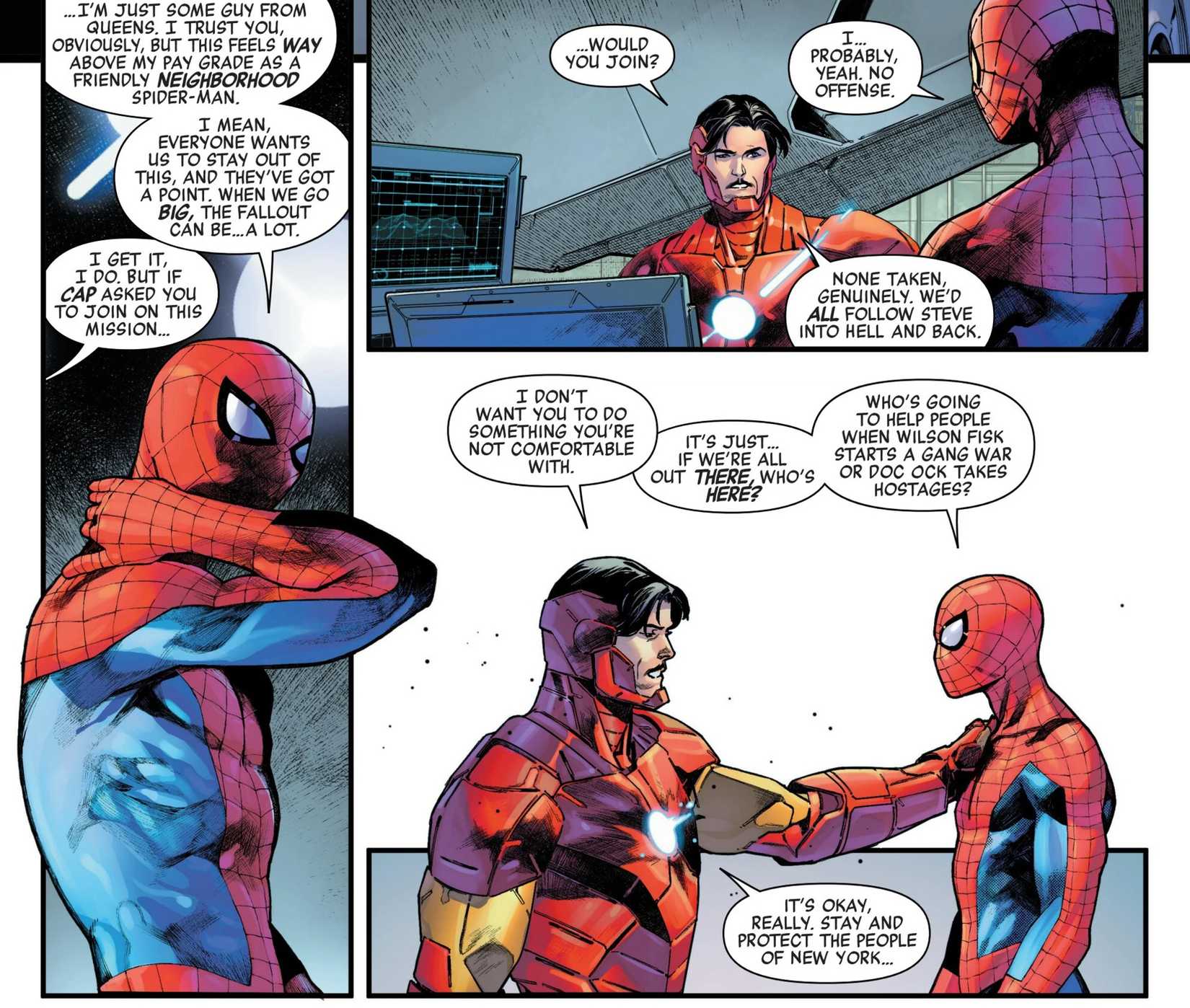 spider-man ducks out in avengers armageddon