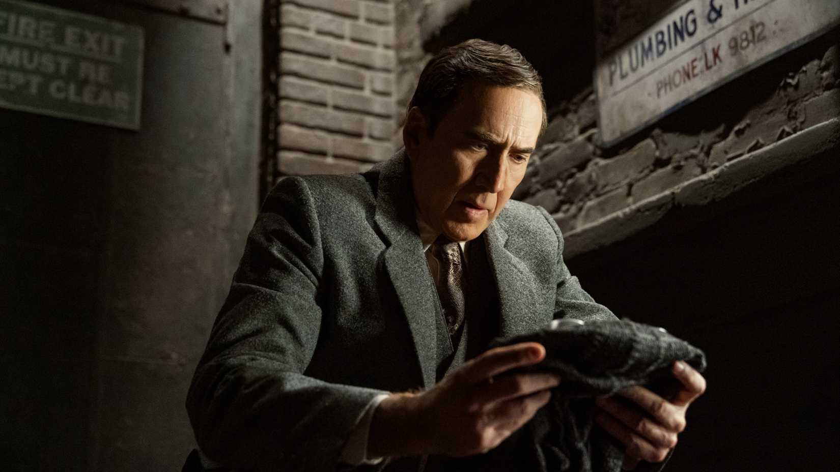 Spider Noir still featuring Nicolas Cage as Ben Reilly.