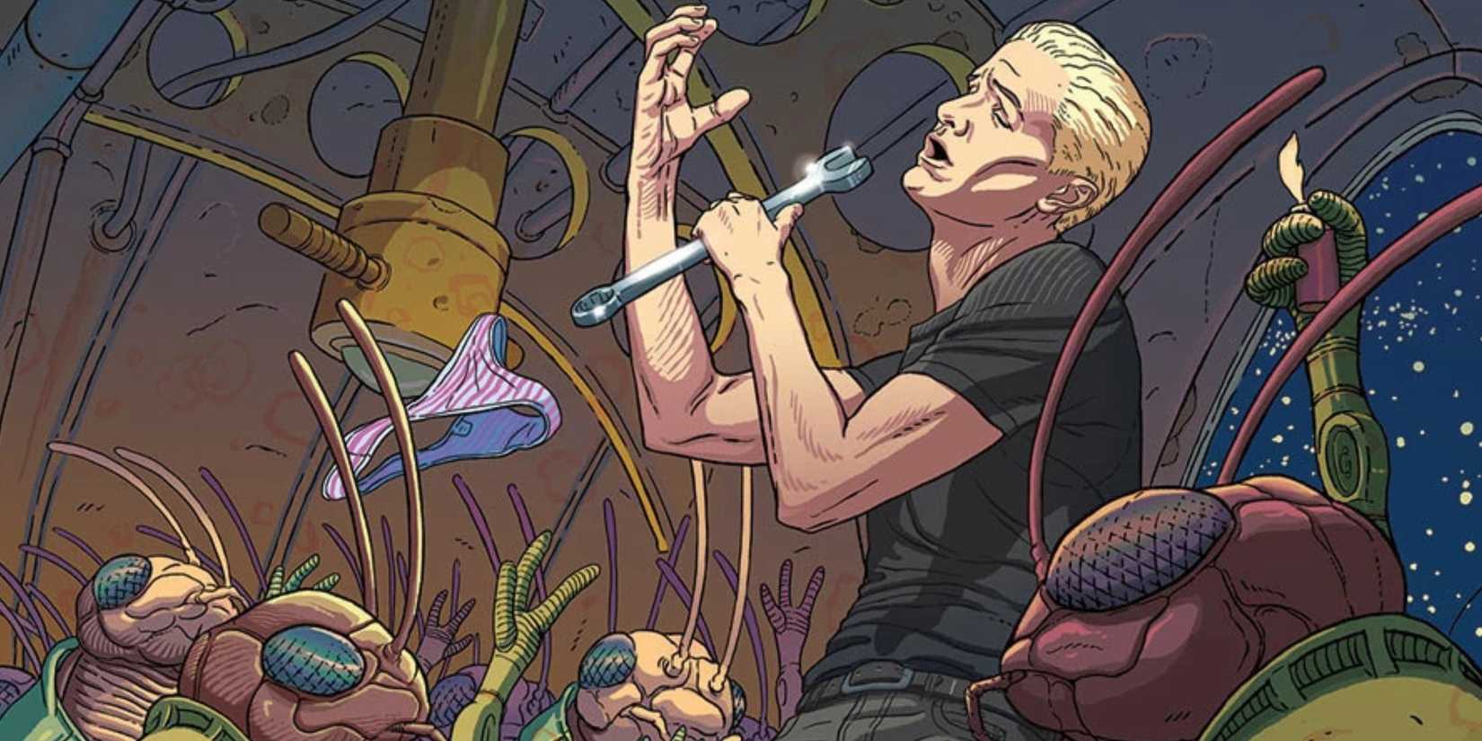 Spike singing in space in the Buffy comics