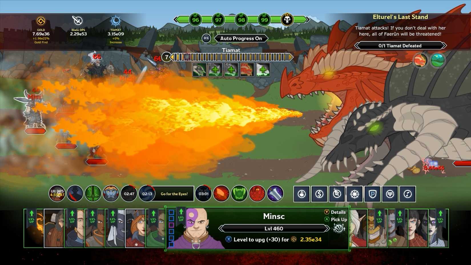 Image shows gameplay from Idle Champions of the Forgotten Realms