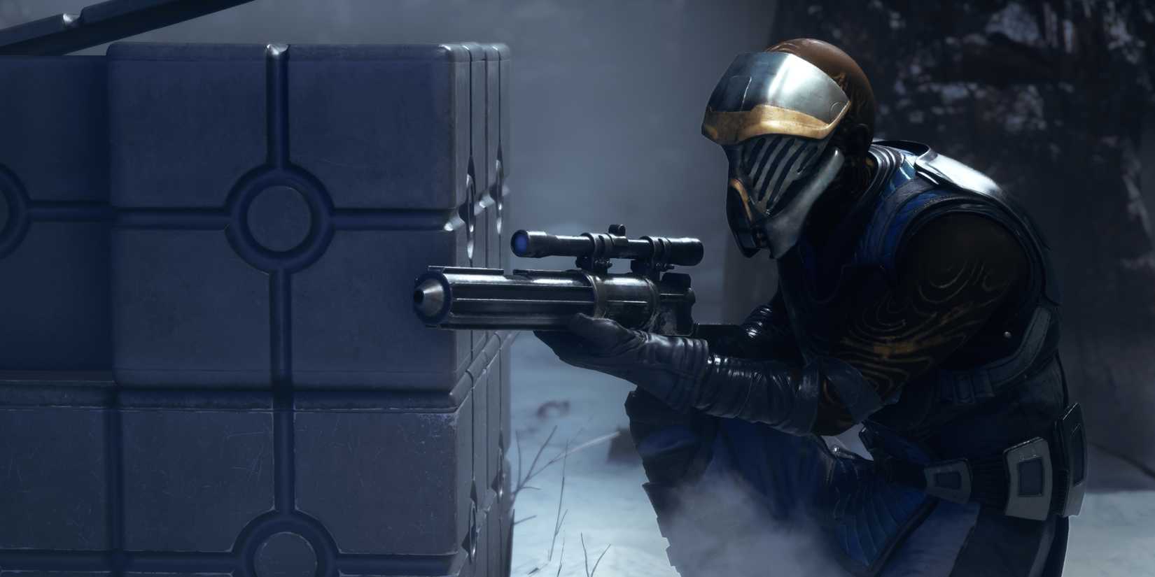 A character aims a blaster behind cover in Star Wars Zero Company.
