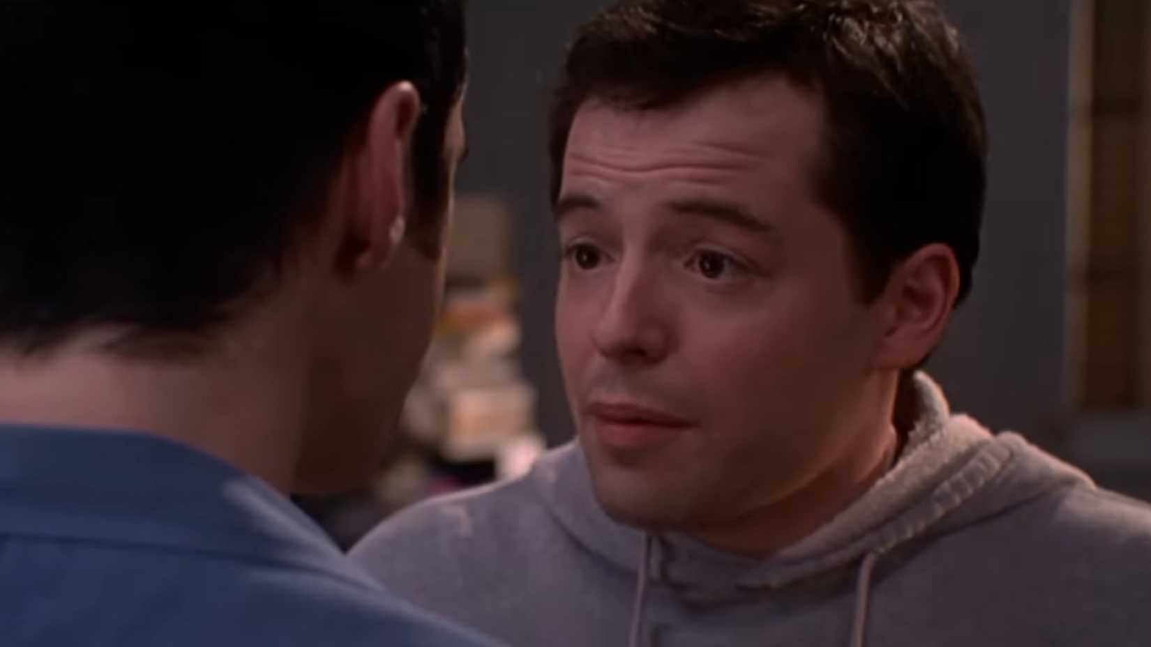 Steven standing face to face with Chip in The Cable Guy