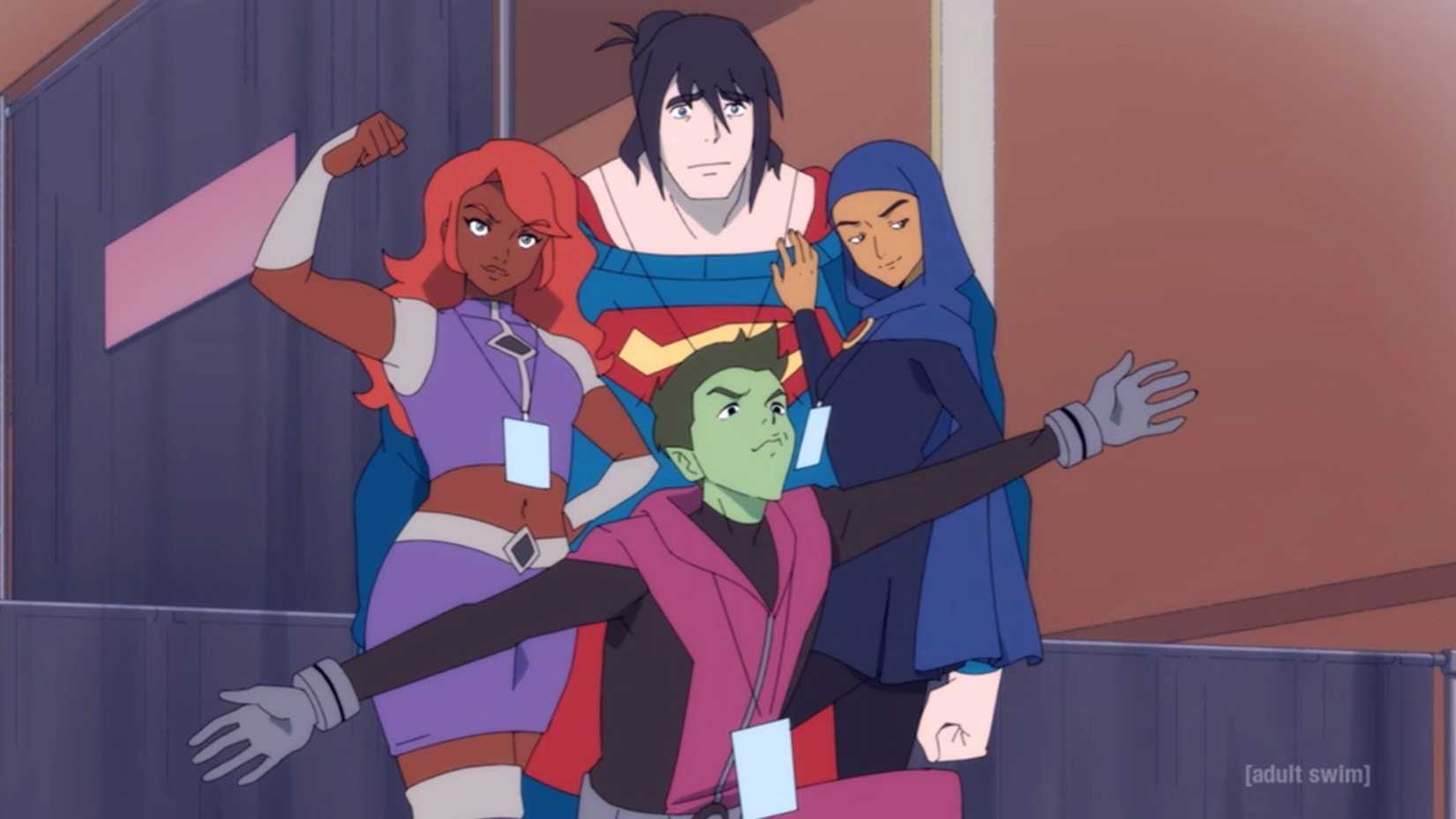 Teen Titans cosplayers and Bizarro in My Adventures with Superman season 3