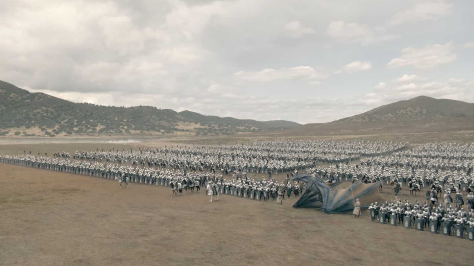Tessarion standing among the Hightower army in House of the Dragon