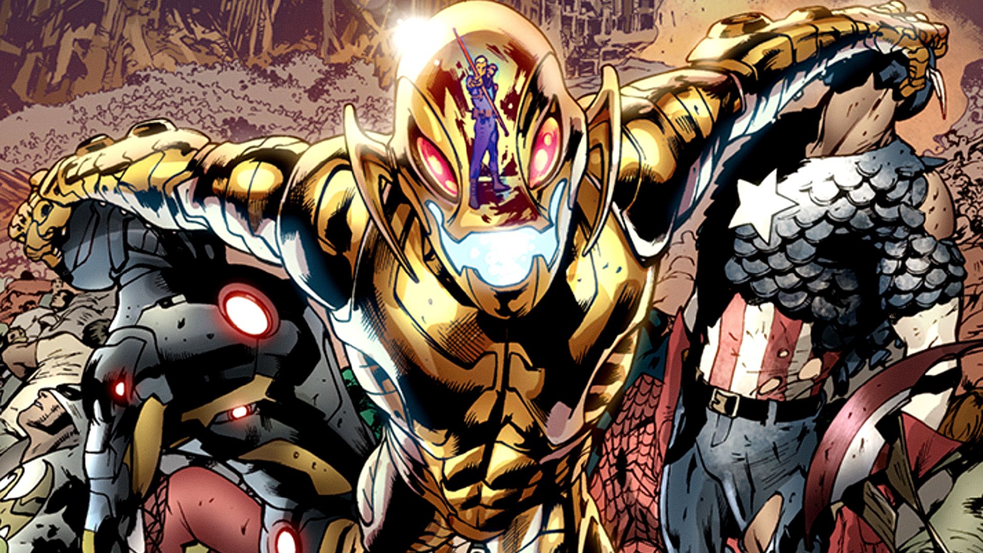 The Avengers are defeated in Age of Ultron comics cover