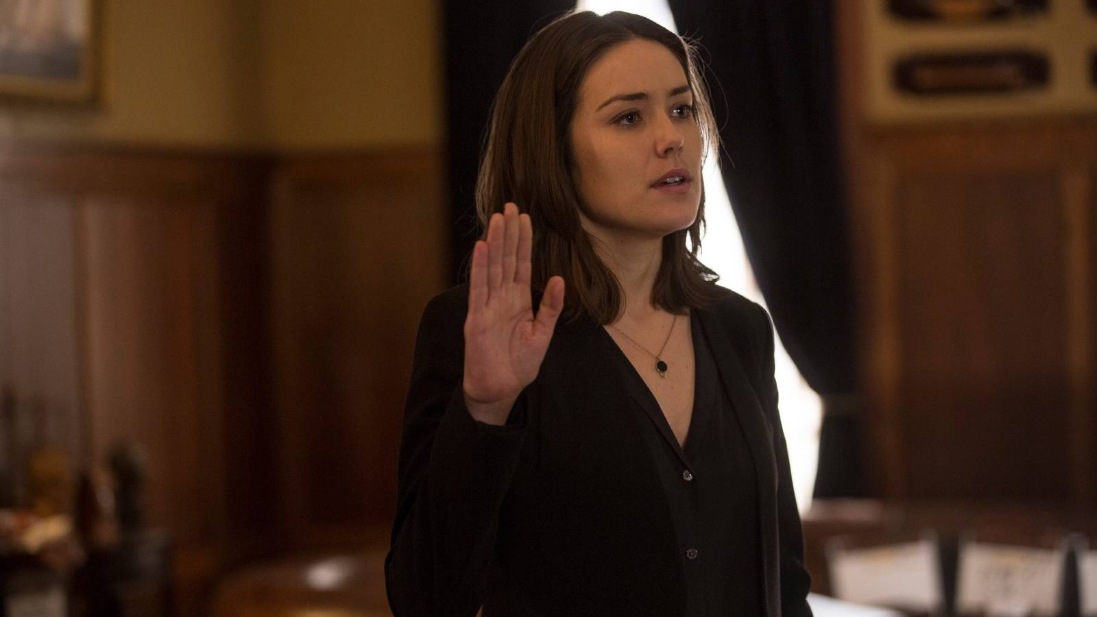 The Blacklist still featuring Megan Boone as Elizabeth Keen.
