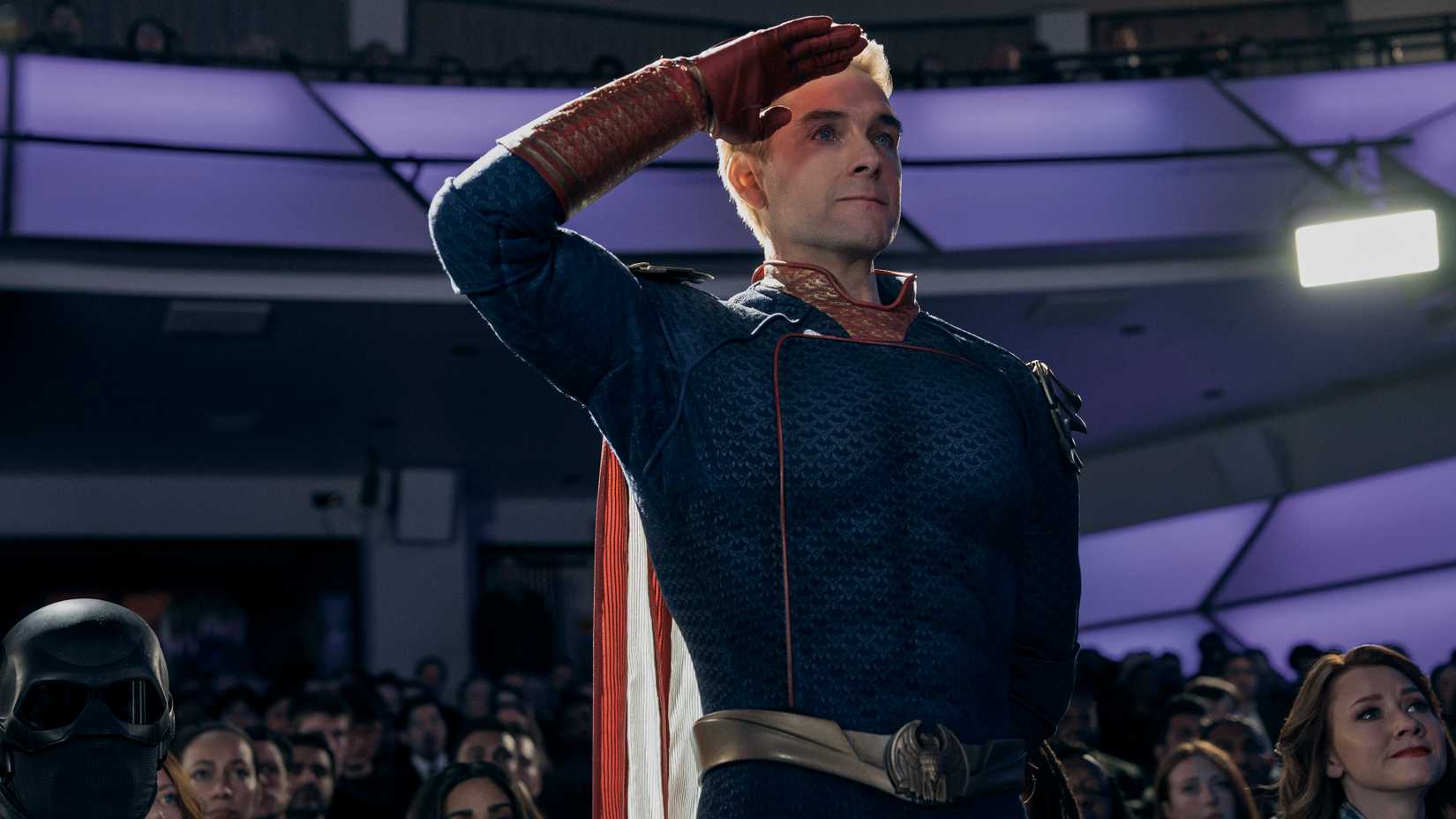 Homelander saluting in The Boys