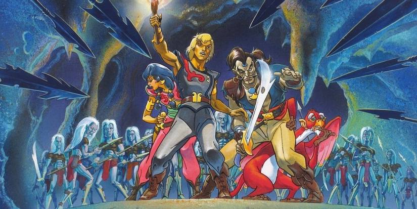 The crew in The Pirates of Dark Water pull their swords out