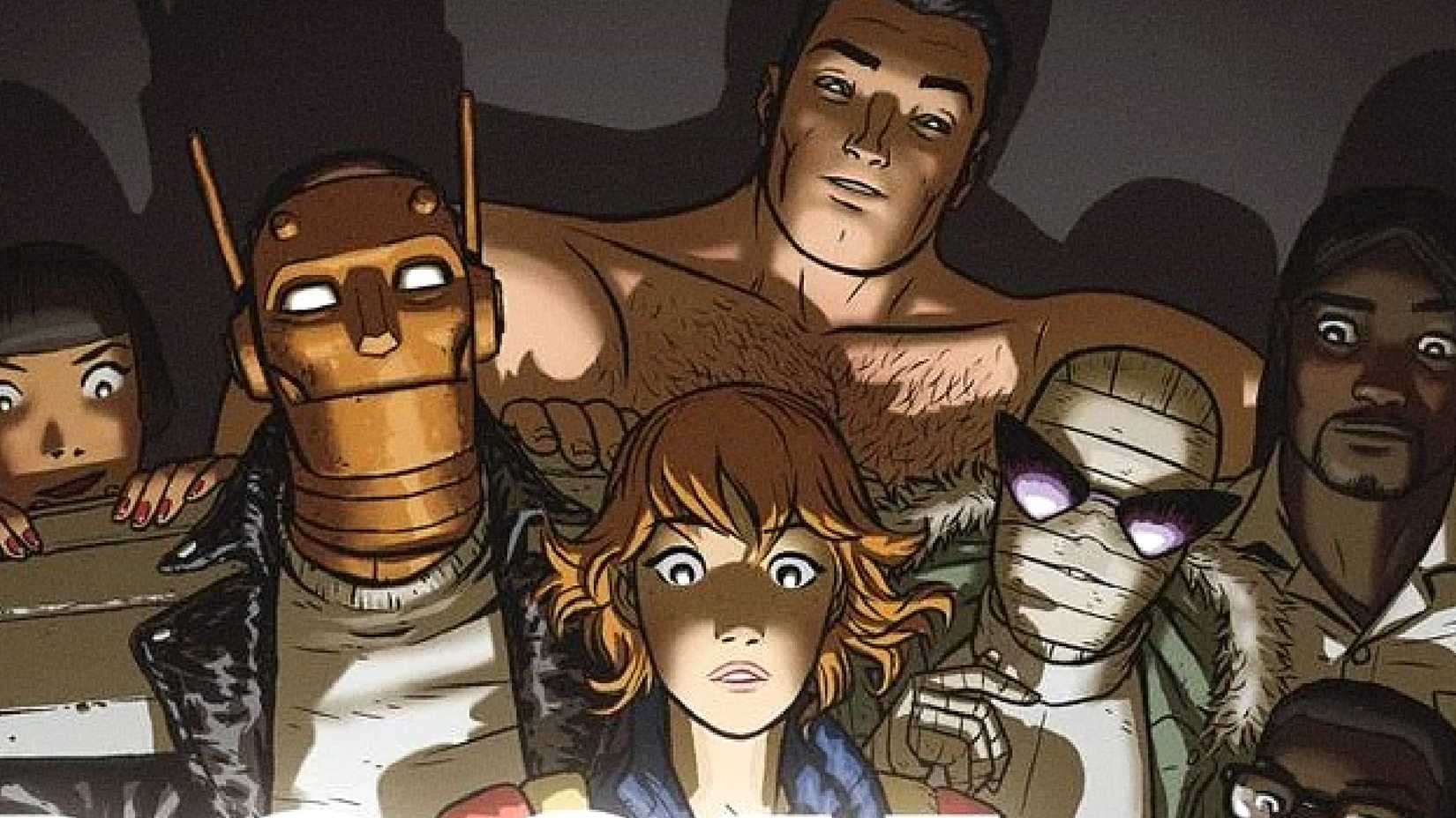 The Doom Patrol observe a glowing object