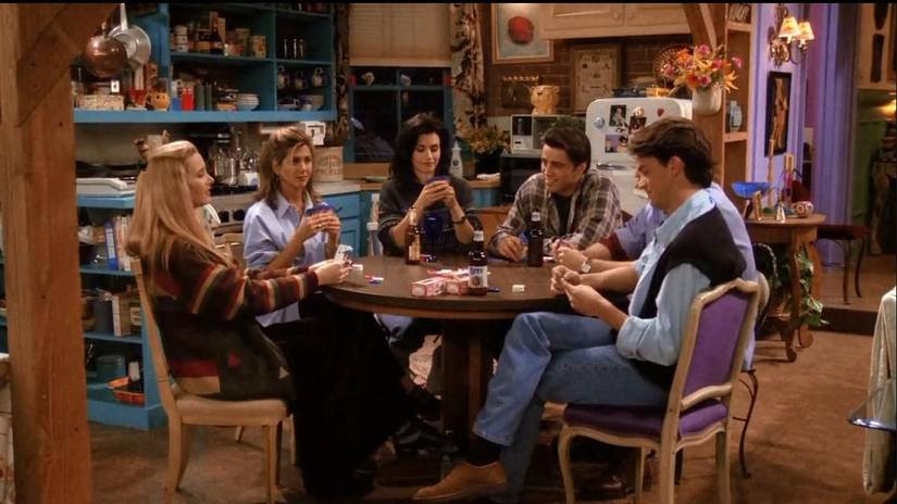 The gang playing Poker in the Friends episode, The One With All The Poker.