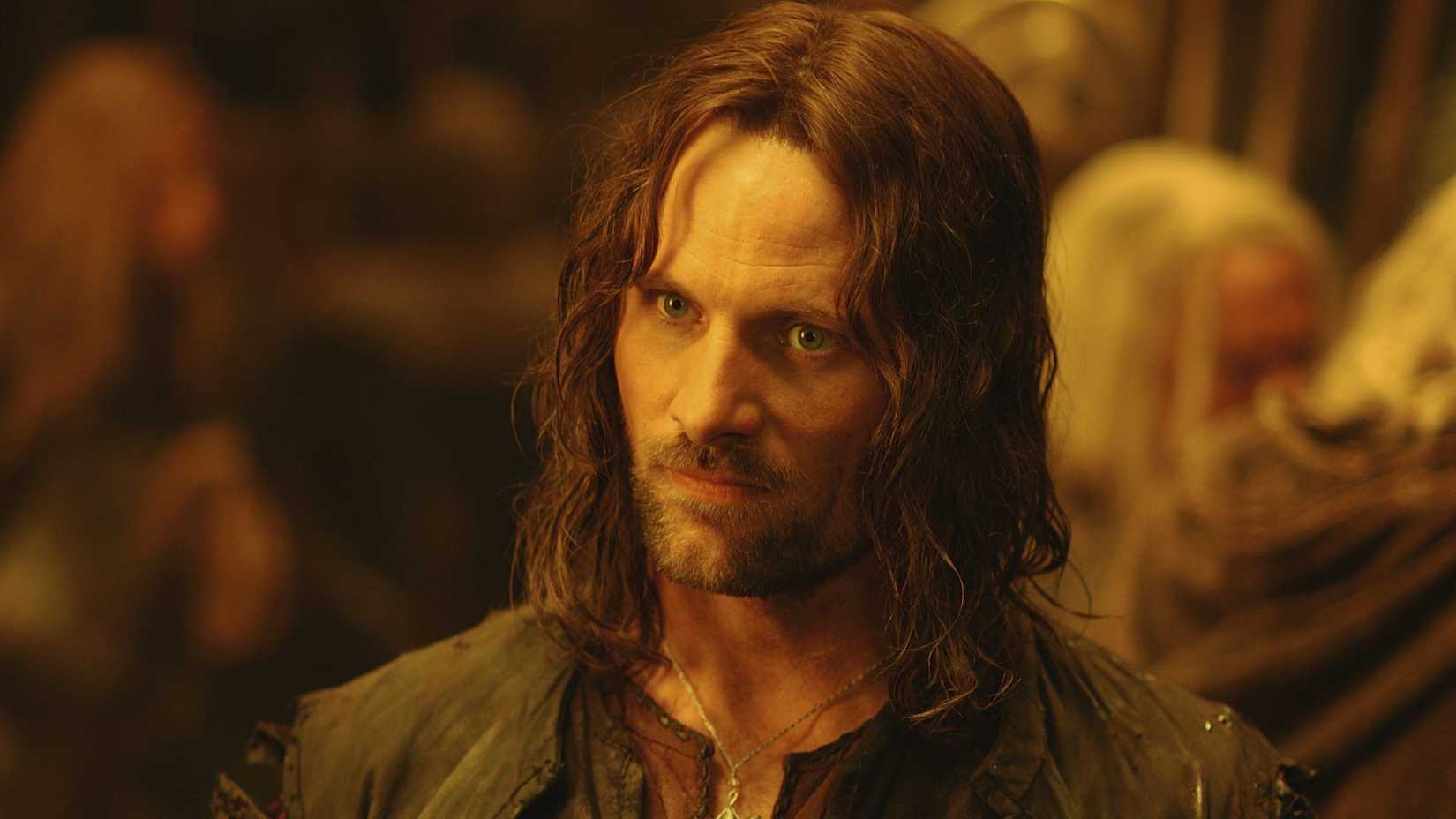 Aragorn (Viggo Mortensen) looking angry in The Lord of the Rings: The Two Towers.