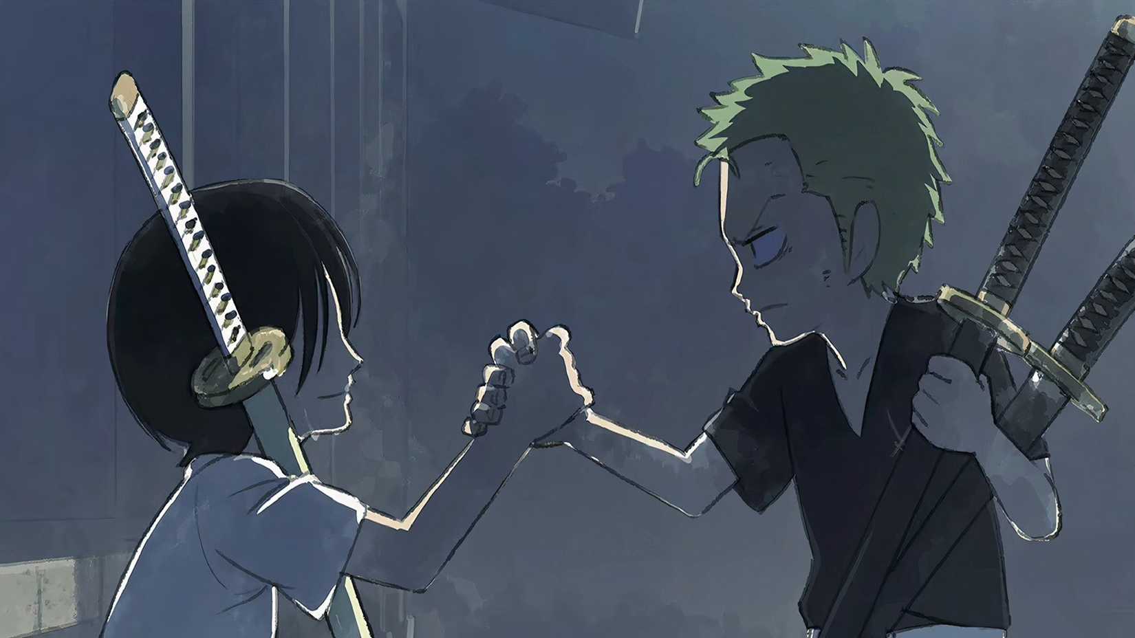 Concept art of Zoro and Kuina