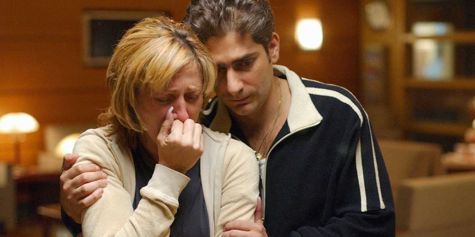 Chris comforts Carm in The Sopranos