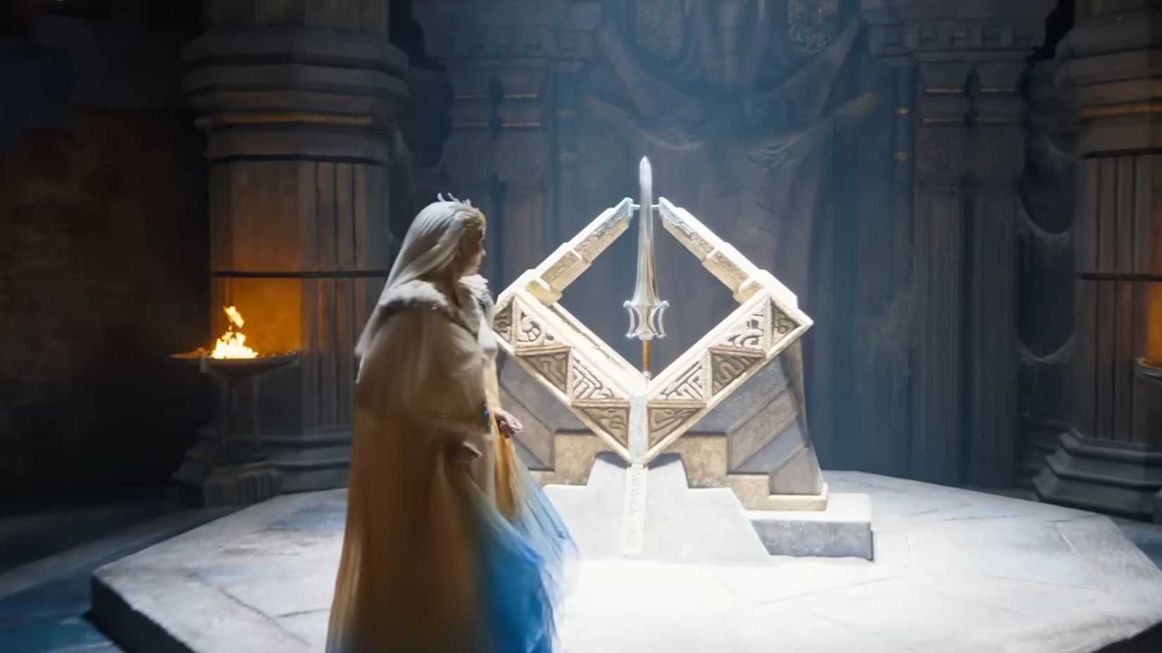 The sorceress guarding the sword of power in masters of the universe