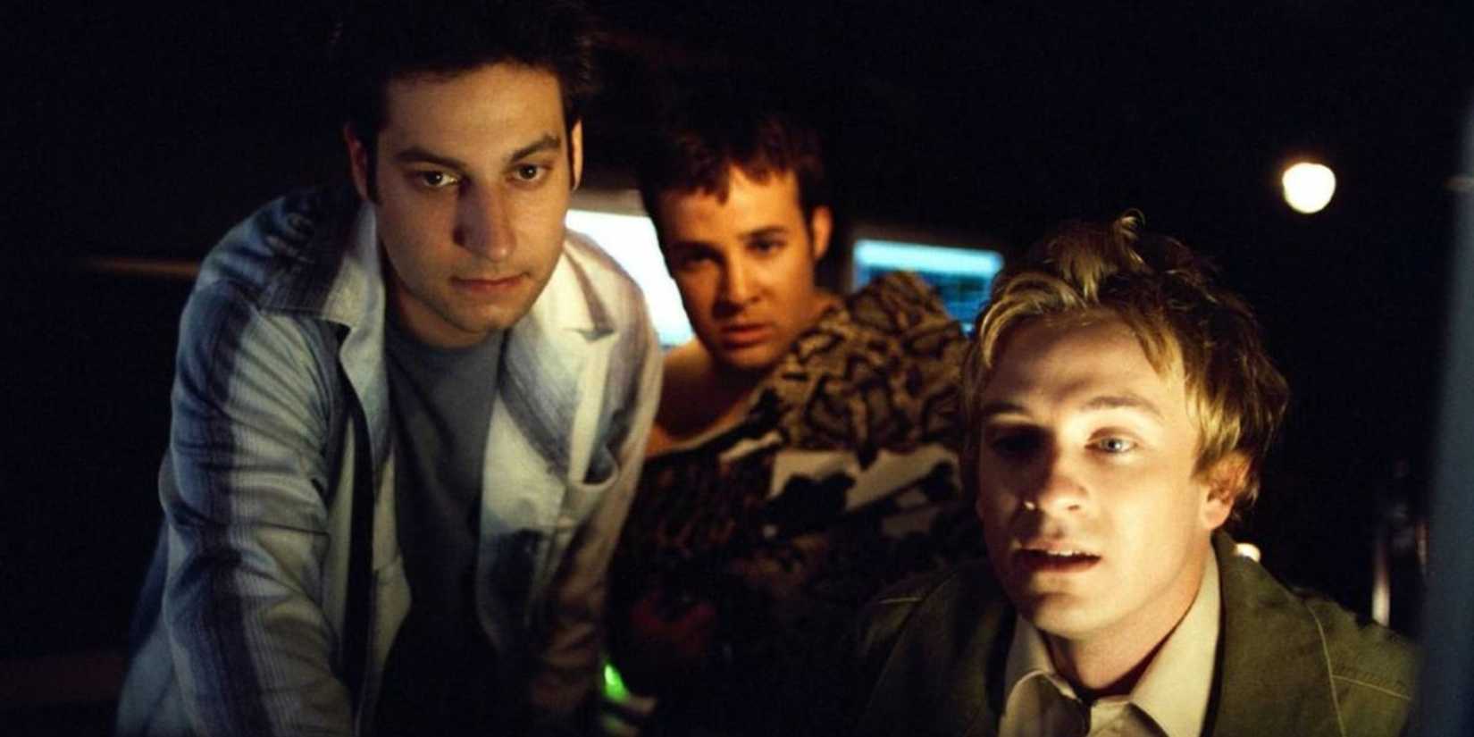 The Trio staring at a computer screen in Buffy the Vampire Slayer