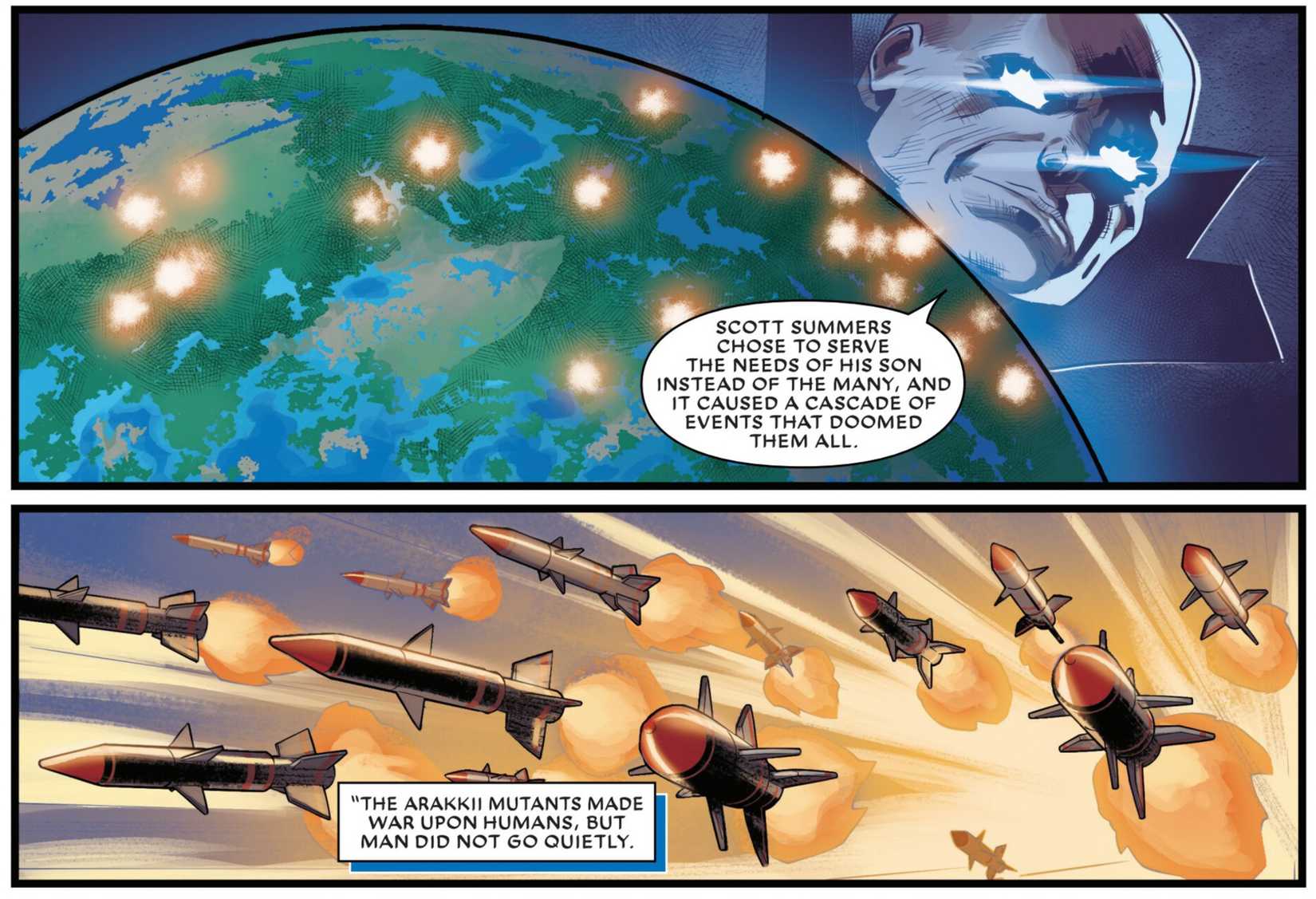 the watcher narrates how x-men's cyclops caused the end of earth