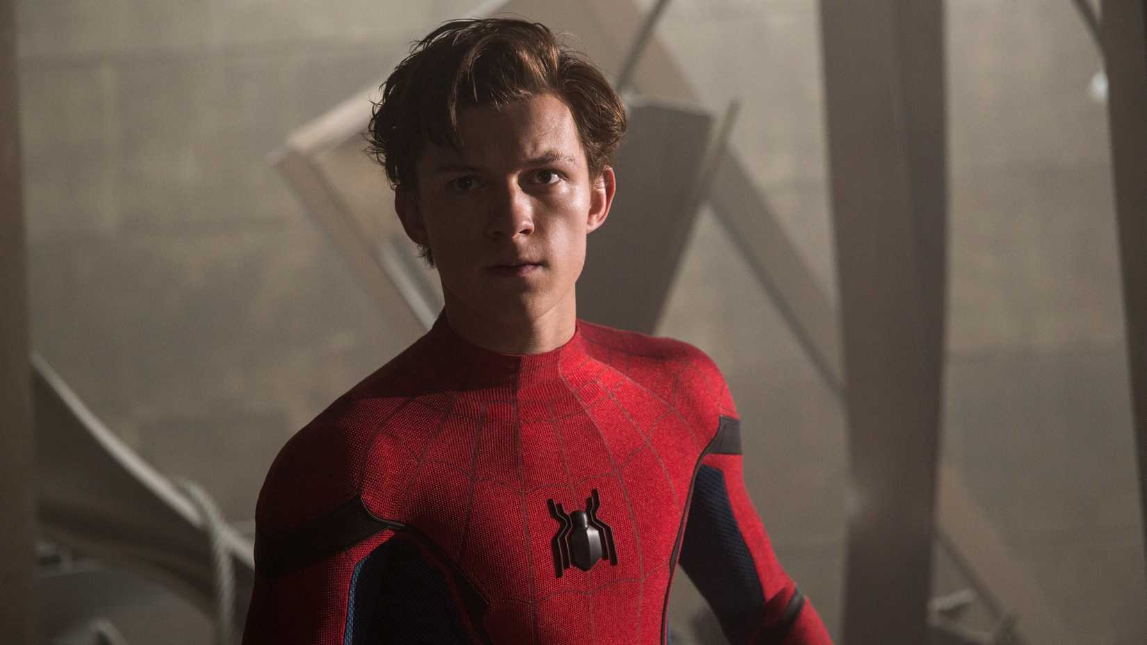 Tom Holland looks serious in Spider-Man: Homecoming