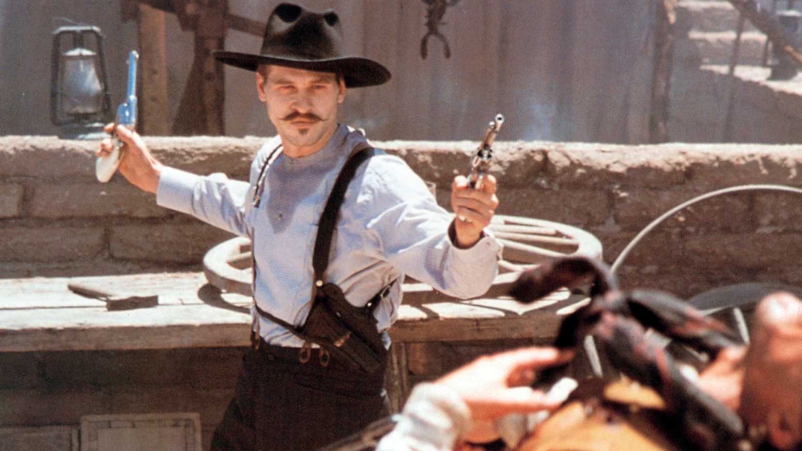 Doc Holliday wielding dual pistols in Tombstone