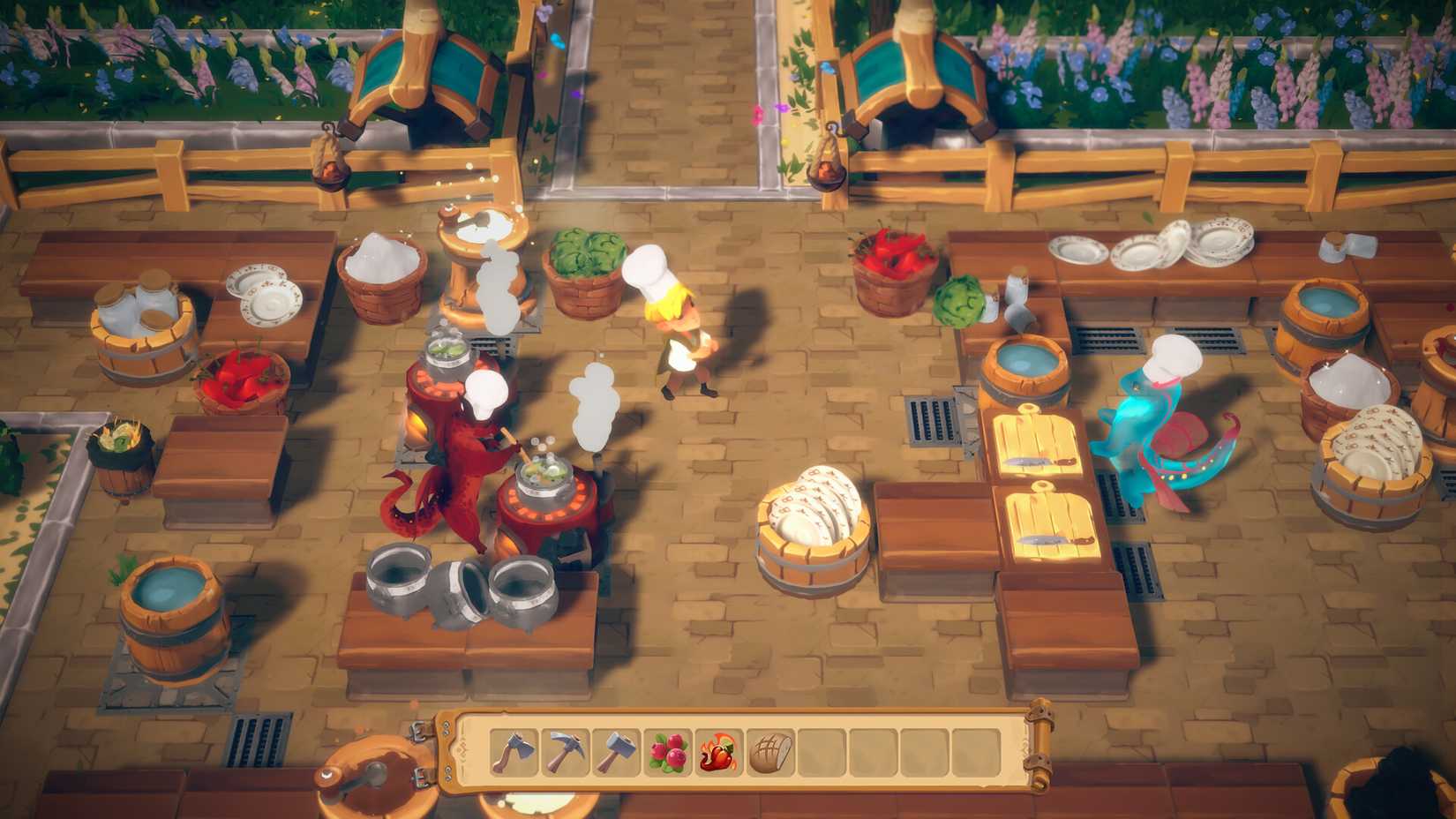 Two dragons cooking in Dragon Shelter