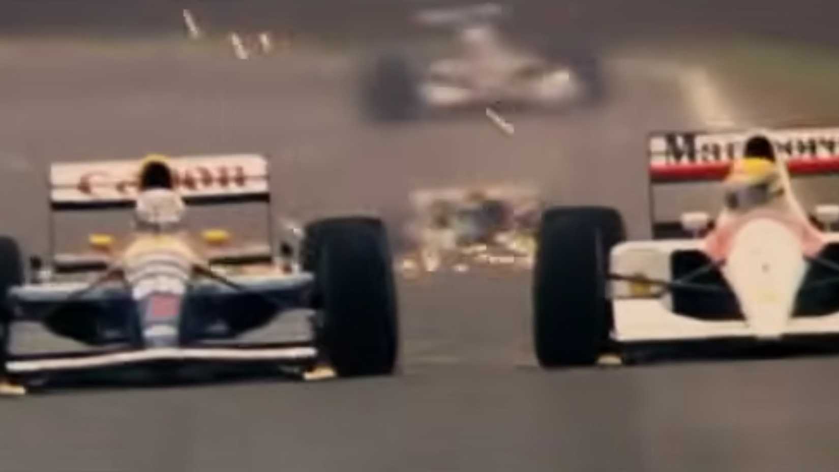 two f1 drivers battling in the Senna movie trailer